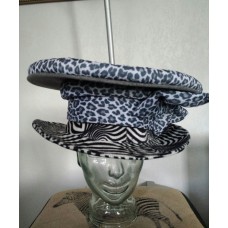 Church Lady/Derby Hat Leopard/Zebra Print and Rhinestone  eb-37379106